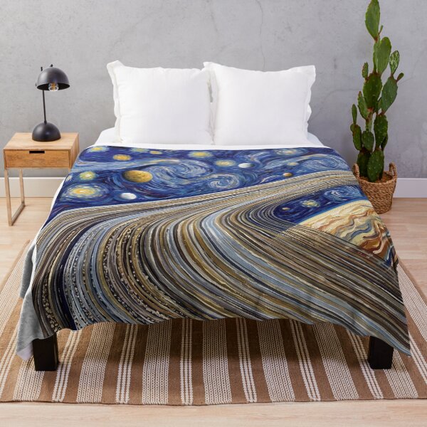 Item preview, Planet Saturn Rings Starry Night Landscape designed and sold by Bad-Decisions-Designs.