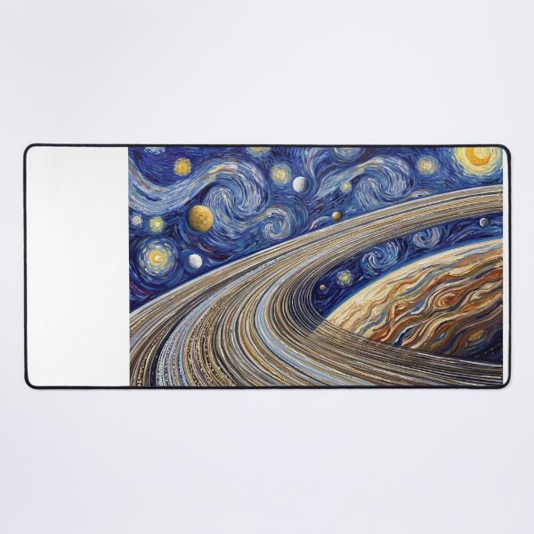 Item preview, Planet Saturn Rings Starry Night Landscape designed and sold by Bad-Decisions-Designs.