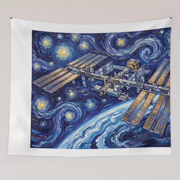 Item preview, International Space Station Starry Night Landscape designed and sold by Bad-Decisions-Designs.