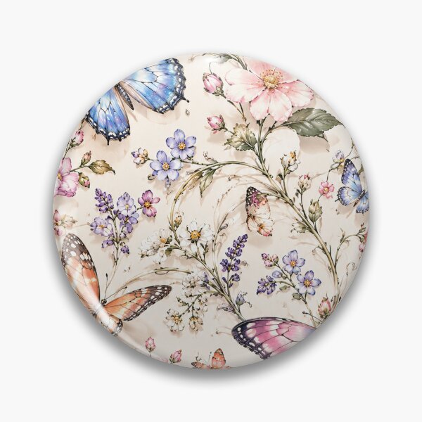 Item preview, Vintage Floral Butterfly Garden Pattern designed and sold by DKSH1234.
