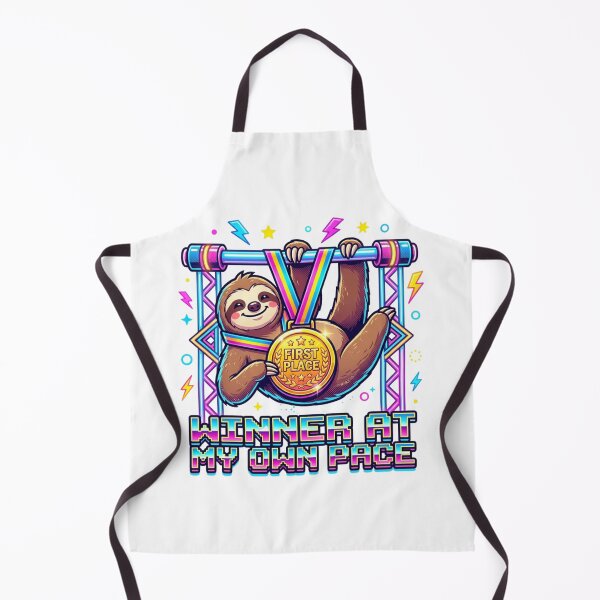 Item preview, Winner at My Own Pace Sloth First Place Medal Funny Neon Retro Gamer designed and sold by Sanan Israyilli.