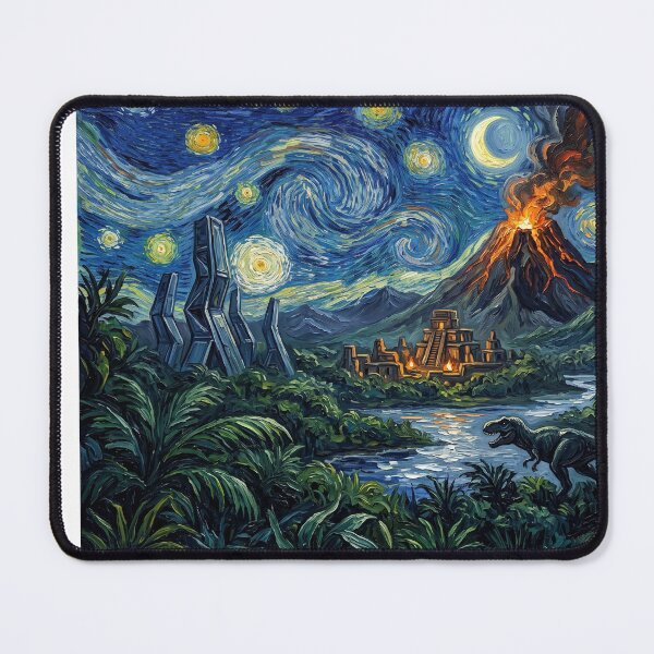 Item preview, Savage Land Starry Night Prehistoric Landscape designed and sold by Bad-Decisions-Designs.