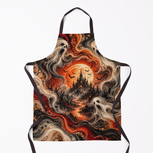 Item preview,  Gothic Halloween Fluid Abstract – Haunted Castle Ghosts & Blood Moon Art designed and sold by AnimalAirtistry.