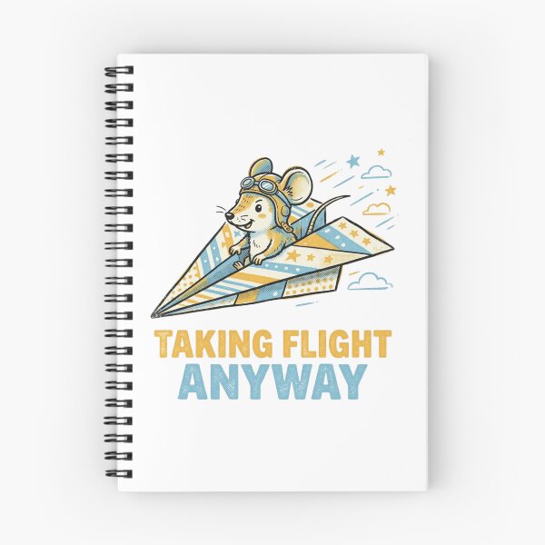 Item preview, Taking Flight Anyway Mouse Paper Airplane Pilot Motivational Cute Retro designed and sold by Sanan Israyilli.
