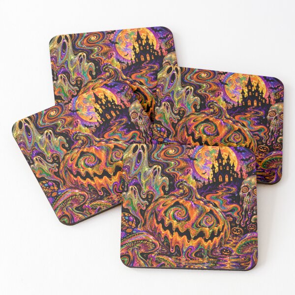 Item preview, Psychedelic Halloween Melting Pumpkin Spooky Trippy Ghost designed and sold by BloomOfDesign.