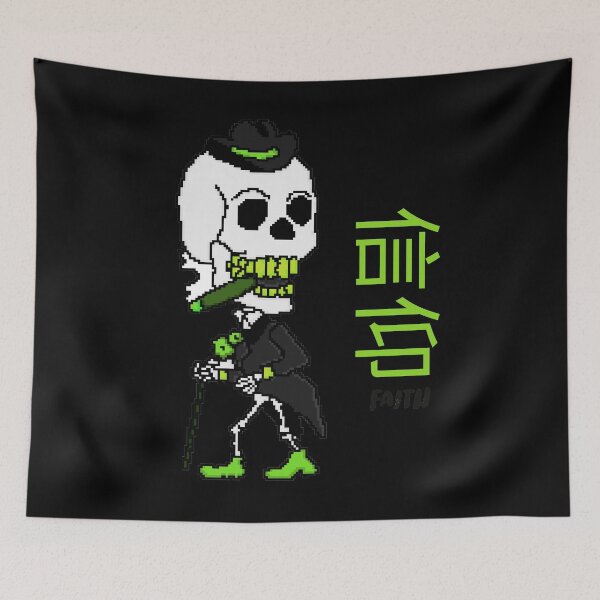 Item preview, cool streetwear gangster skull faith asian kanji typography designed and sold by stileepensieri.