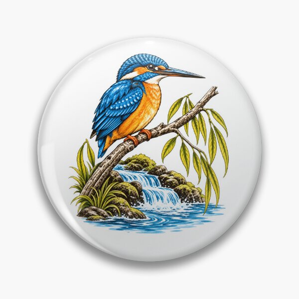 Item preview, Kingfisher Vintage Birdwatching Wildlife Nature designed and sold by LASTIQUE-dd.