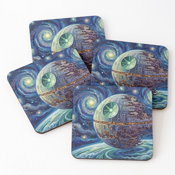 Item preview, Death Star Starry Night Sci Fi Landscape designed and sold by Bad-Decisions-Designs.