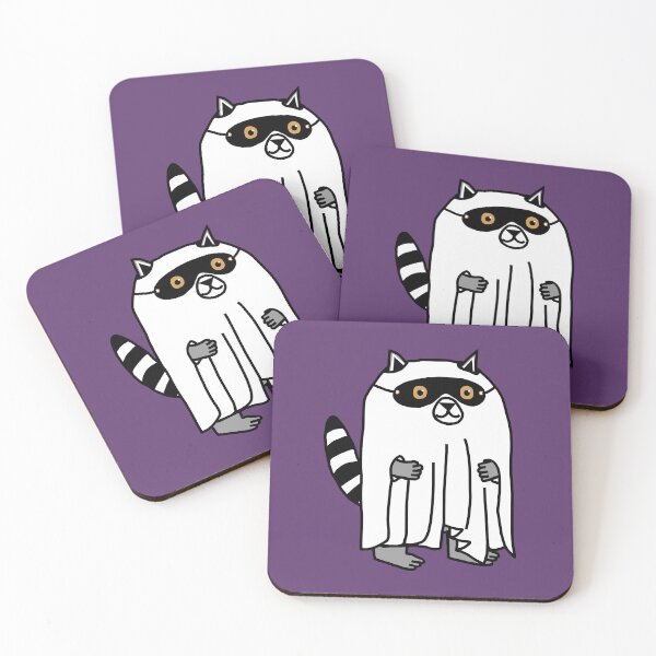 Item preview, Funny Halloween Ghost Raccoon designed and sold by ellenhenry.