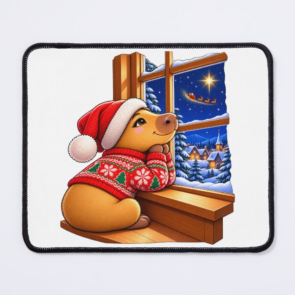 Item preview, Cute Christmas Capybara Watching for Santa – Magical Christmas Eve designed and sold by CapybaraTravels.