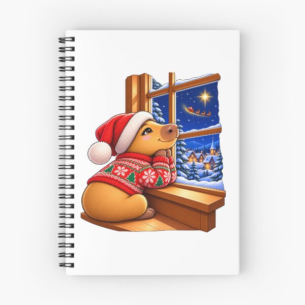 Item preview, Cute Christmas Capybara Watching for Santa – Magical Christmas Eve designed and sold by CapybaraTravels.