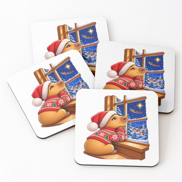Item preview, Cute Christmas Capybara Watching for Santa – Magical Christmas Eve designed and sold by CapybaraTravels.