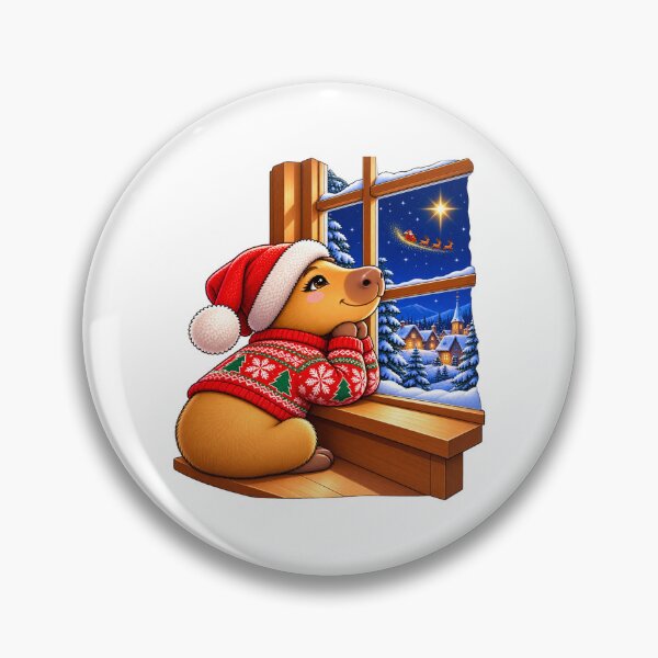 Item preview, Cute Christmas Capybara Watching for Santa – Magical Christmas Eve designed and sold by CapybaraTravels.