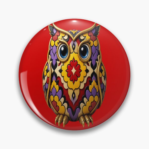 Item preview, Luxury Golden Filigree Whimsical Owl Colorful Floral Pattern designed and sold by Breezes-of-Ida.