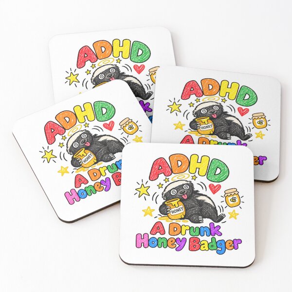 Item preview, Honey Badger Funny ADHD Meme Drunk Animal Humor designed and sold by LASTIQUE-dd.