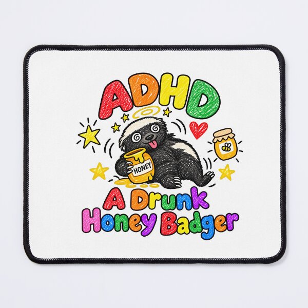 Item preview, Honey Badger Funny ADHD Meme Drunk Animal Humor designed and sold by LASTIQUE-dd.