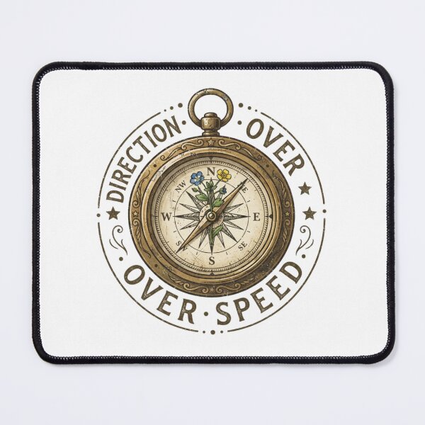 Item preview, Direction Over Speed Vintage Compass Wildflowers Motivational Adventure designed and sold by Sanan Israyilli.