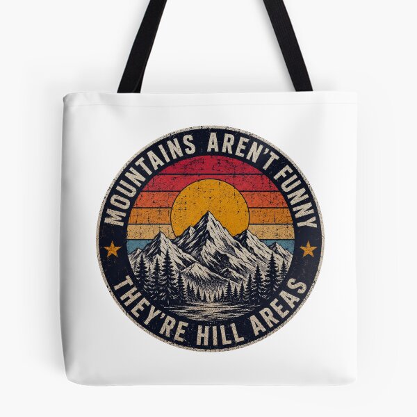 Item preview, Mountains Aren't Funny They're Hill Areas Shirt, Funny Dad Joke T-Shirt, Vintage Sunset Mountain Tee, Outdoor Hiking Graphic Shirt designed and sold by Maniwarsi.