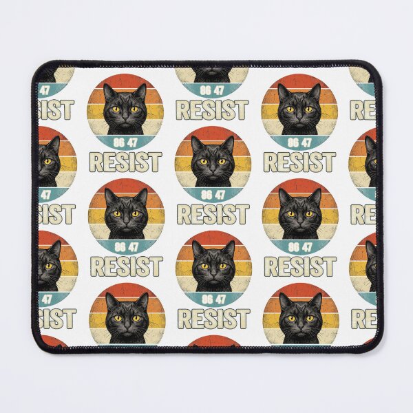 Item preview, Resist 86 47 Retro Black Cat Vintage Sunset Political Graphic designed and sold by Morbiusshop.