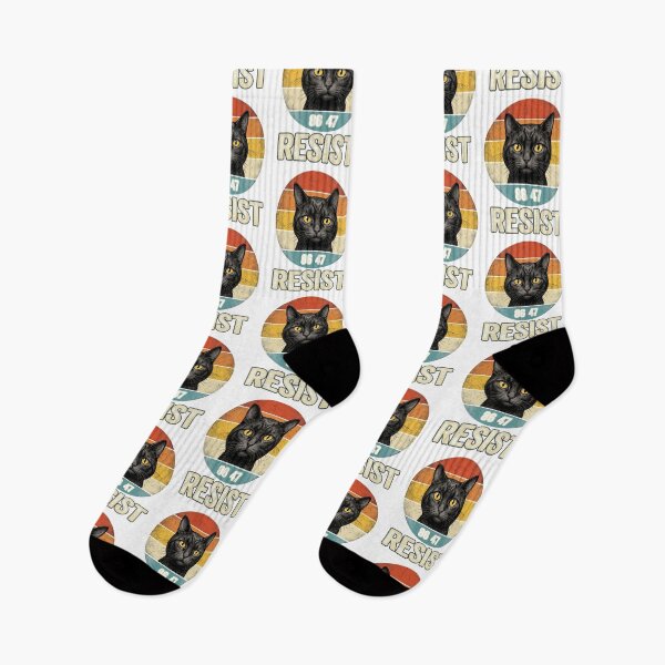 Item preview, Resist 86 47 Retro Black Cat Vintage Sunset Political Graphic designed and sold by Morbiusshop.