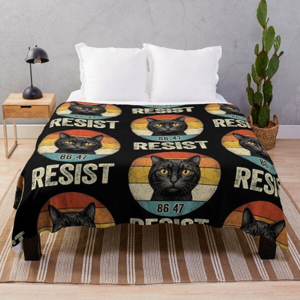 Item preview, Resist 86 47 Retro Black Cat Vintage Sunset Political Graphic designed and sold by Morbiusshop.