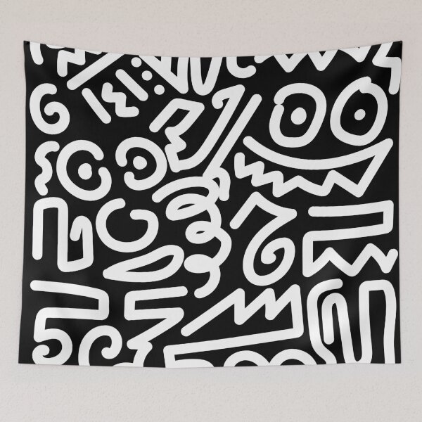 Item preview, Abstract Doodle Art - Black Line Art Pattern designed and sold by Wolagno.