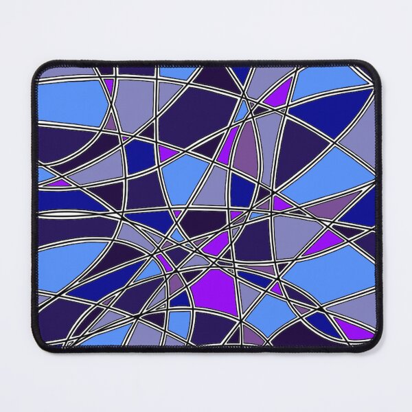 Item preview, Abstract Stained Glass Blue Purple Mosaic Geometric Pattern designed and sold by FioreDiCiliegio.
