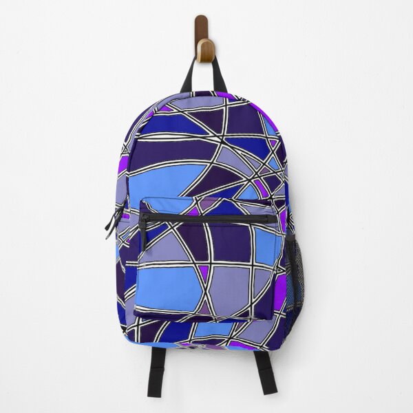 Item preview, Abstract Stained Glass Blue Purple Mosaic Geometric Pattern designed and sold by FioreDiCiliegio.