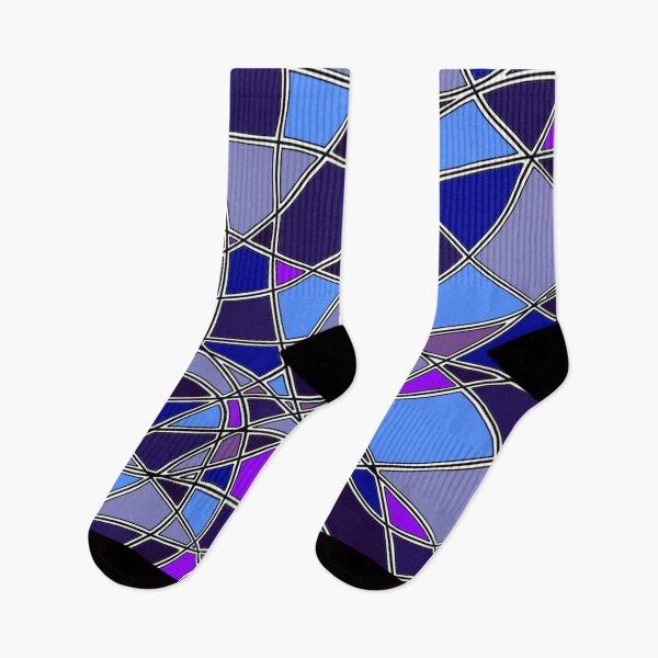 Item preview, Abstract Stained Glass Blue Purple Mosaic Geometric Pattern designed and sold by FioreDiCiliegio.