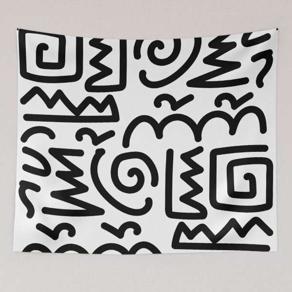 Item preview, Abstract Doodle Art - Black Line Art Pattern designed and sold by Wolagno.