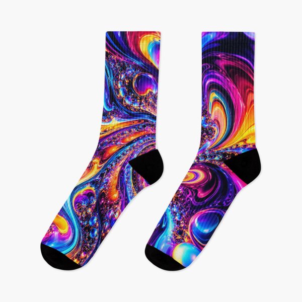 Item preview, Psychedelic Neon Liquid Swirl Trippy Fractal Art designed and sold by BloomOfDesign.