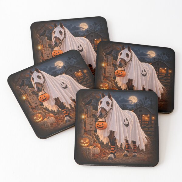 Item preview, Trick or Treat – Cute Ghost Horse Halloween designed and sold by Quarterhorses.
