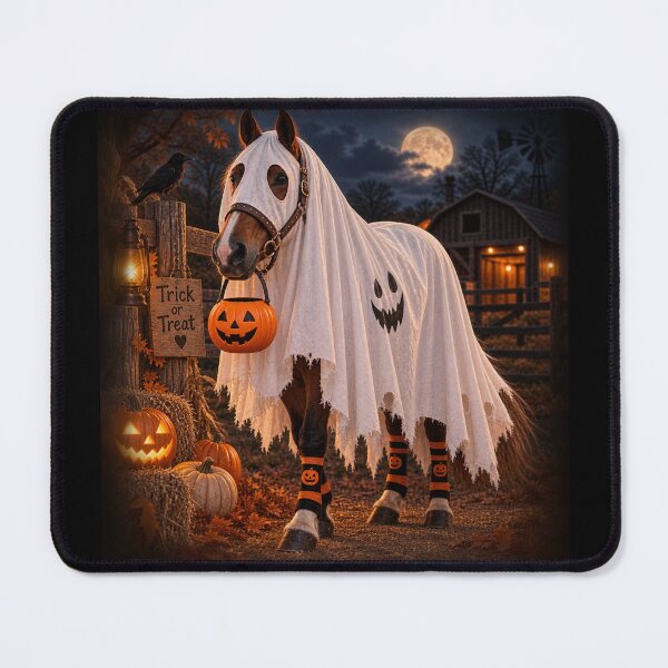 Item preview, Trick or Treat – Cute Ghost Horse Halloween designed and sold by Quarterhorses.