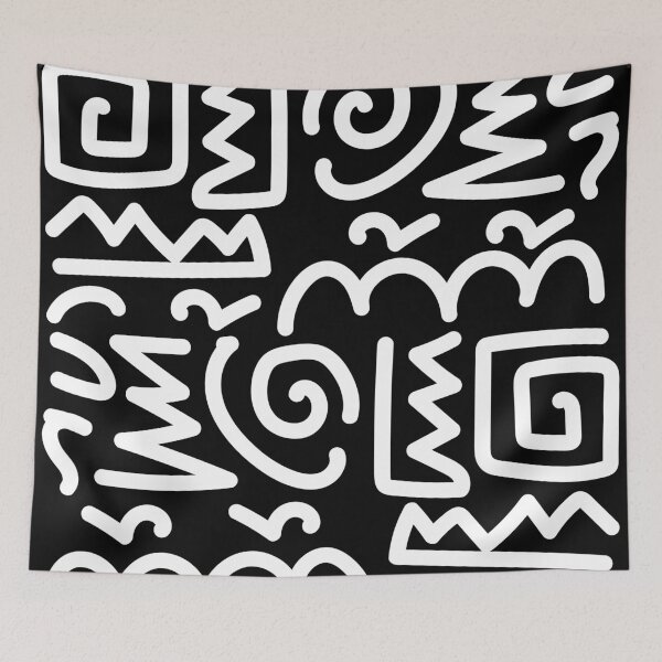 Item preview, Abstract Doodle Art - Black Line Art Pattern designed and sold by Wolagno.