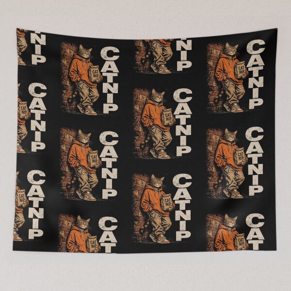 Item preview, Catnip Streetwear Tabby Cat Vintage Hip Hop Hoodie Graphic designed and sold by Morbiusshop.