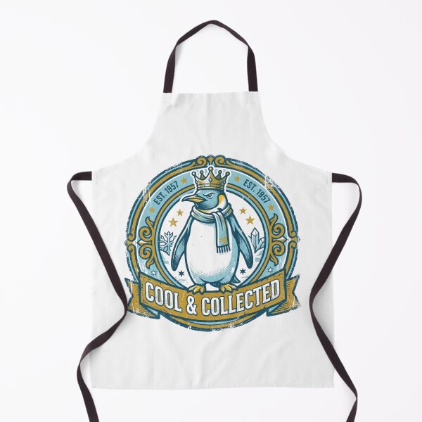 Item preview, Cool & Collected Penguin King Crown Scarf Vintage Badge Funny Winter designed and sold by Sanan Israyilli.
