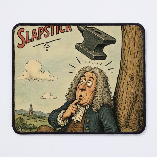 Item preview, Seaside Postcard: Newton discovers Slapstick designed and sold by halibutgoatramb.