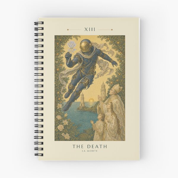 Item preview, The Death Tarot Card - Aurora Cyber Renaissance Art Print designed and sold by DMarquiseArt.