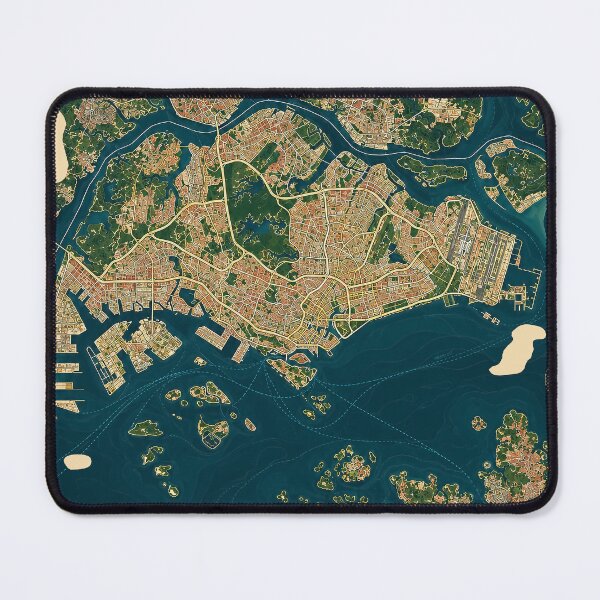 Item preview, Singapore Minimalist City Map designed and sold by Furflix.