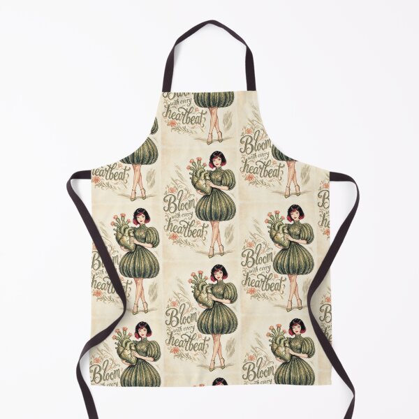 Item preview, Bloom With Every Heartbeat – Vintage Botanical Cactus Heart Art designed and sold by Hen-C-Art.