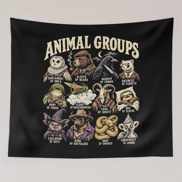 Item preview, Animal Groups, Funny Animals Of The World Lover designed and sold by GPODdesign.