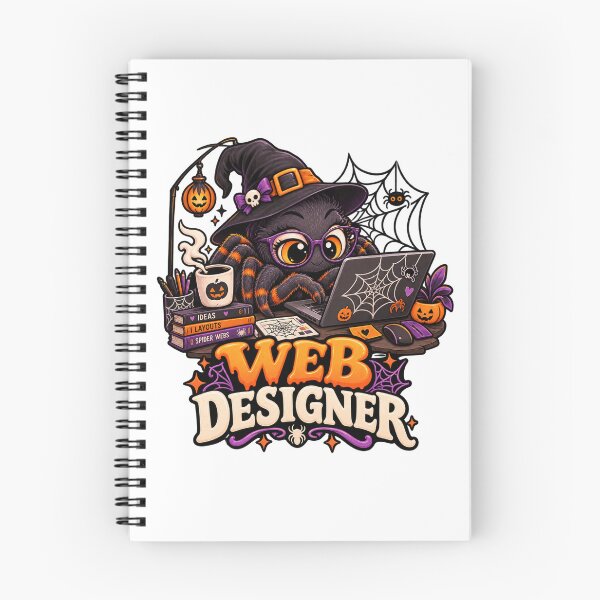 Item preview, Web Designer Halloween Graphic, Cute Spider PNG, Funny Halloween Clipart, Spooky Designer designed and sold by Pixanova.