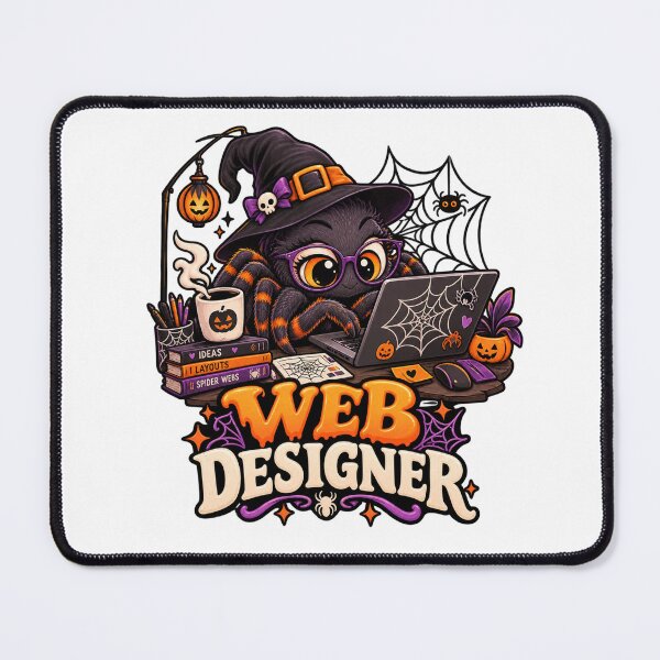 Item preview, Web Designer Halloween Graphic, Cute Spider PNG, Funny Halloween Clipart, Spooky Designer designed and sold by Pixanova.