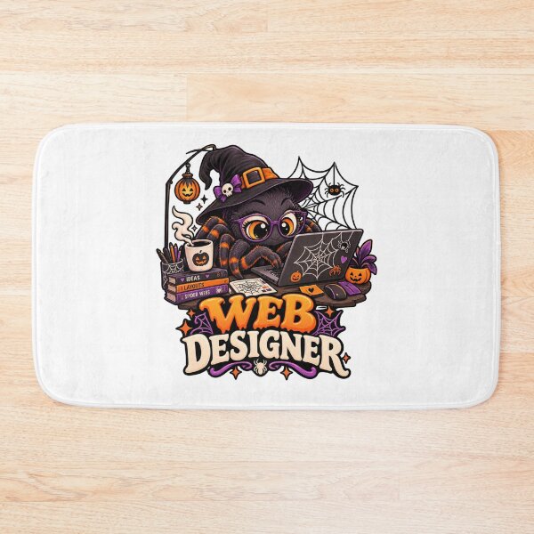 Item preview, Web Designer Halloween Graphic, Cute Spider PNG, Funny Halloween Clipart, Spooky Designer designed and sold by Pixanova.