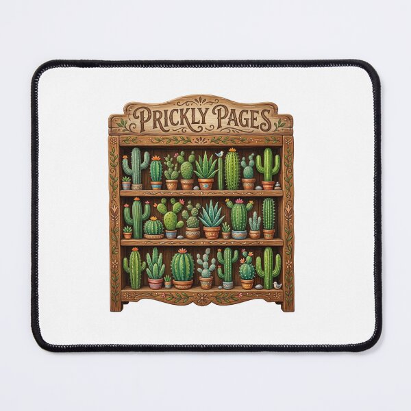 Item preview, Prickly Pages Cactus Bookshelf Succulent Plant Lover Rustic Southwestern Book Lover designed and sold by Sanan Israyilli.