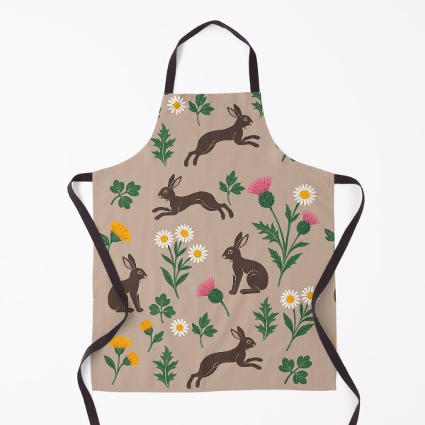 Item preview, Botanical Rabbits, Thistle & Daisies Seamless Pattern with background designed and sold by Qualali Studio.