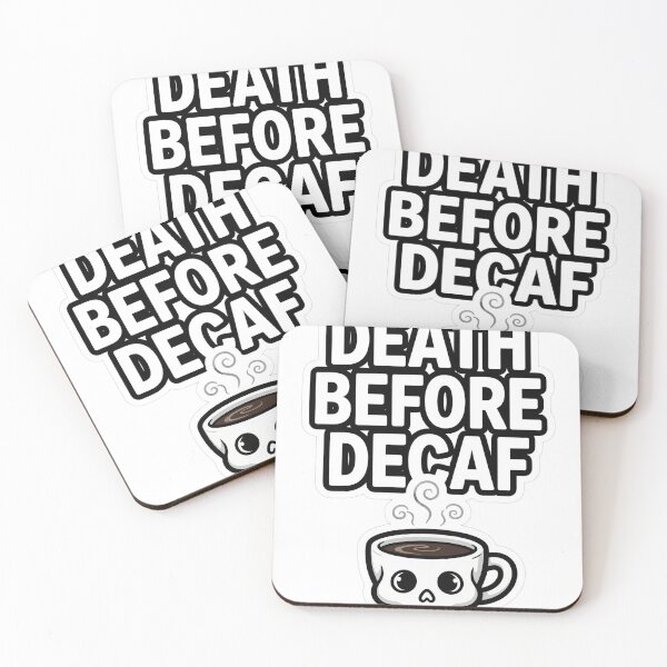 Item preview, Death Before Decaf Funny Coffee Skull Sticker designed and sold by PRIME4YOU.