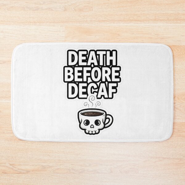 Item preview, Death Before Decaf Funny Coffee Skull Sticker designed and sold by PRIME4YOU.