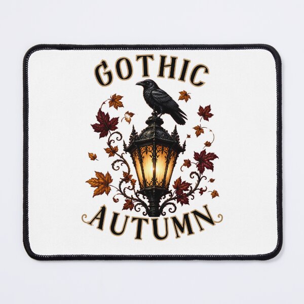 Item preview, Gothic Autumn Vintage Victorian Street Lamp And Raven Art designed and sold by Créative touche .