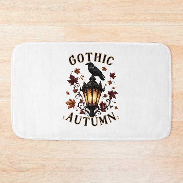 Item preview, Gothic Autumn Vintage Victorian Street Lamp And Raven Art designed and sold by Créative touche .